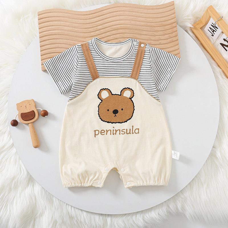 Cartoon Bear Print Short Sleeve