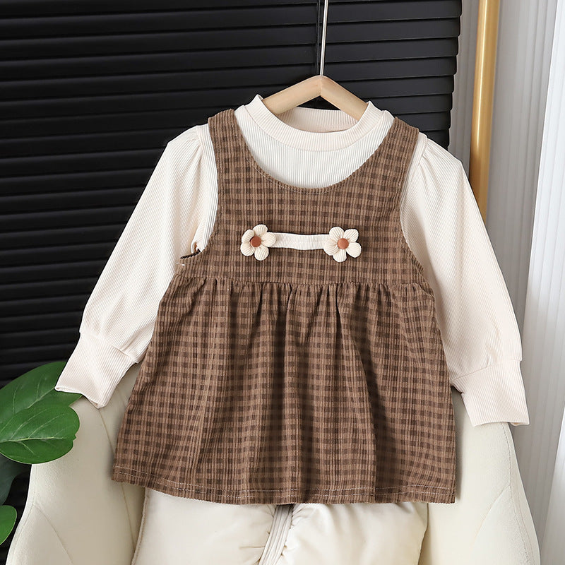 Baby Girl Round-Neck Long-Sleeved Dress