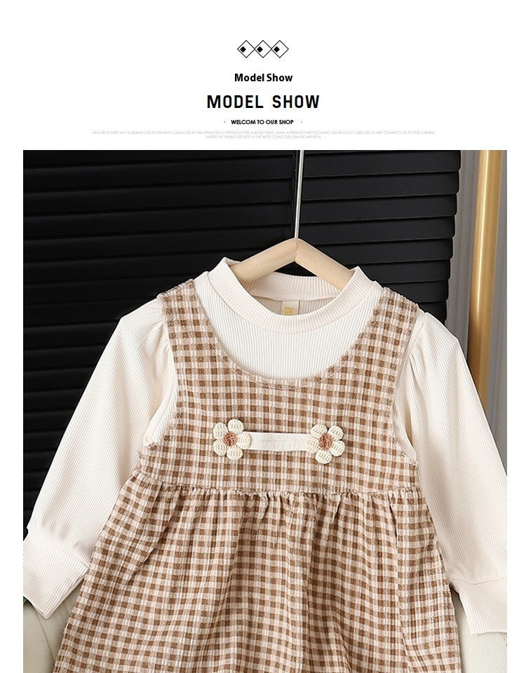 Baby Girl Round-Neck Long-Sleeved Dress