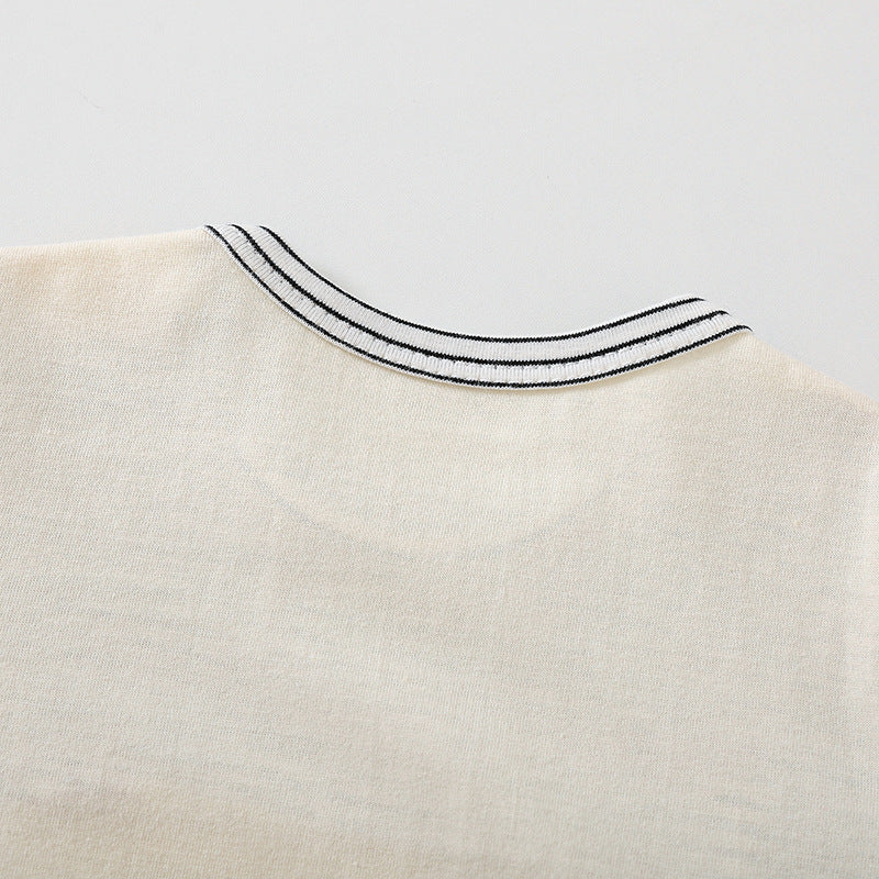 Cartoon Bear Print Short Sleeve