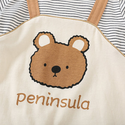 Cartoon Bear Print Short Sleeve