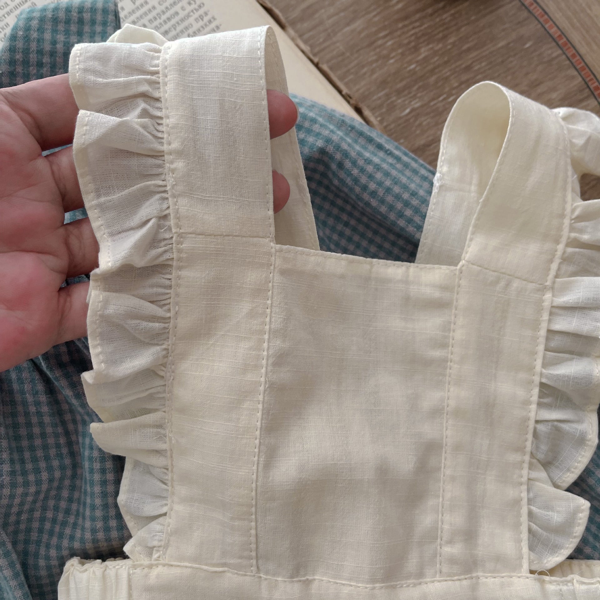 Long Sleeve Small Plaid Over Skirt