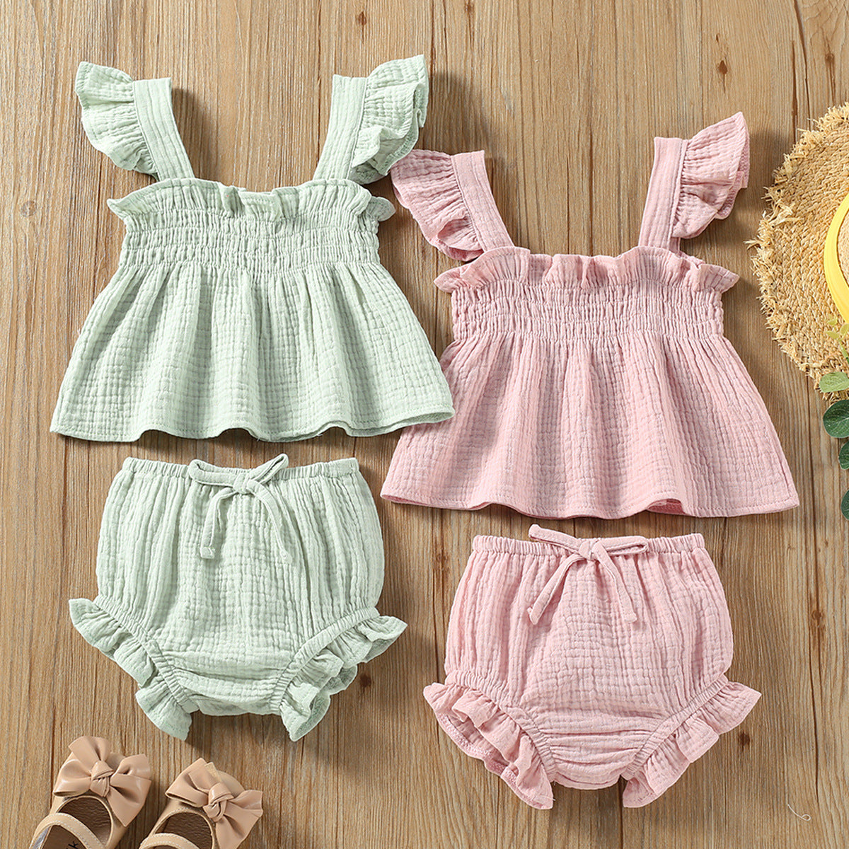 Girls' Green and Pink 2 Piece Suit