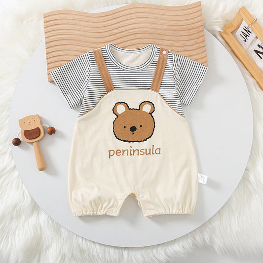 Cartoon Bear Print Short Sleeve