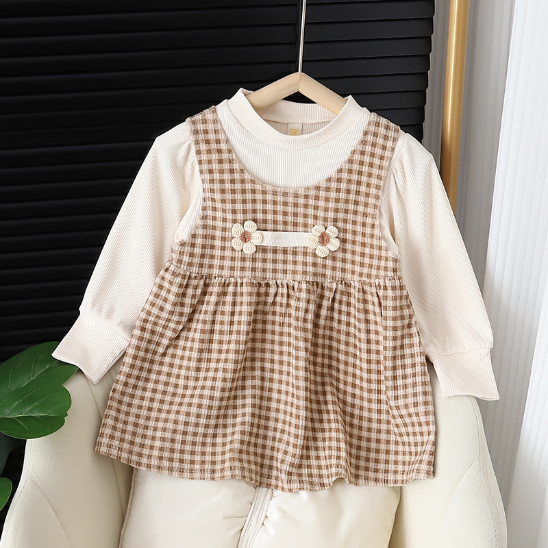 Baby Girl Round-Neck Long-Sleeved Dress