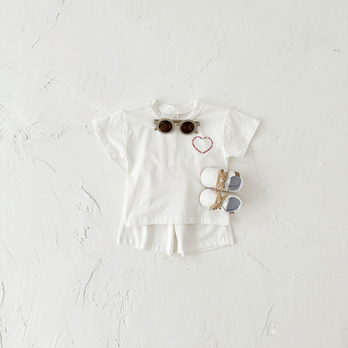 Heart Printing Short Sleeve Two-piece Set