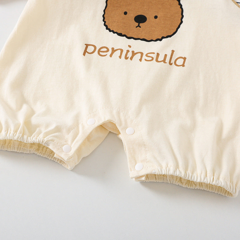 Cartoon Bear Print Short Sleeve