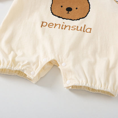 Cartoon Bear Print Short Sleeve