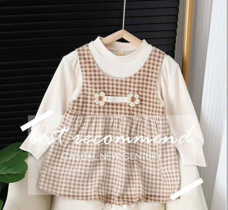 Baby Girl Round-Neck Long-Sleeved Dress
