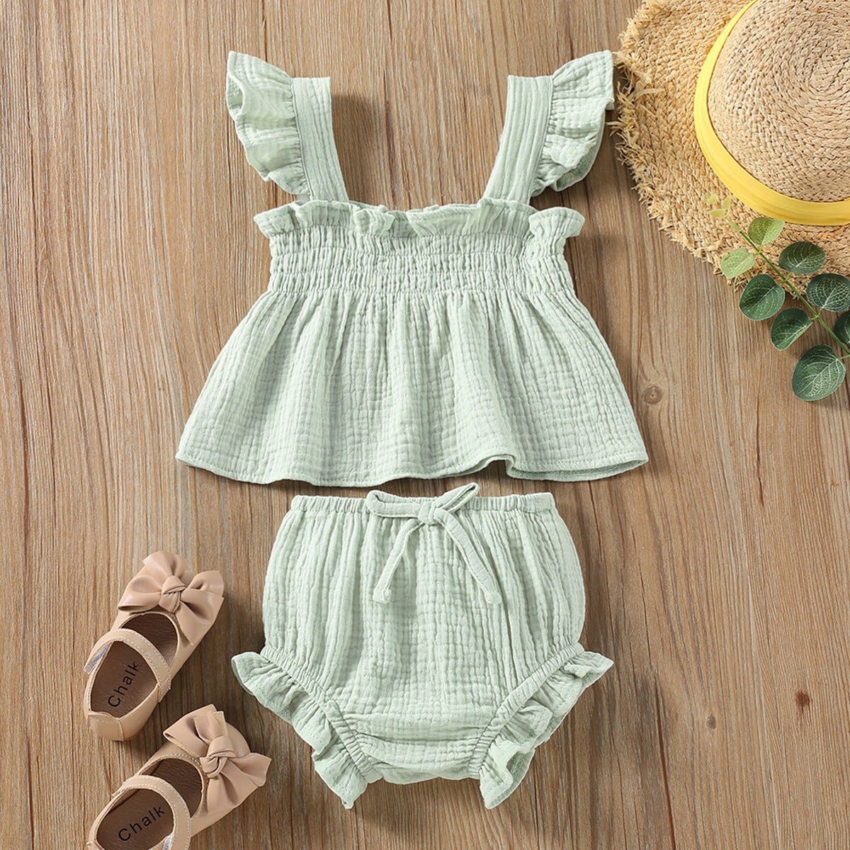 Girls' Green and Pink 2 Piece Suit