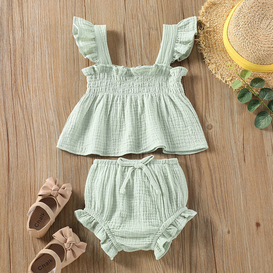 Girls' Green and Pink 2 Piece Suit