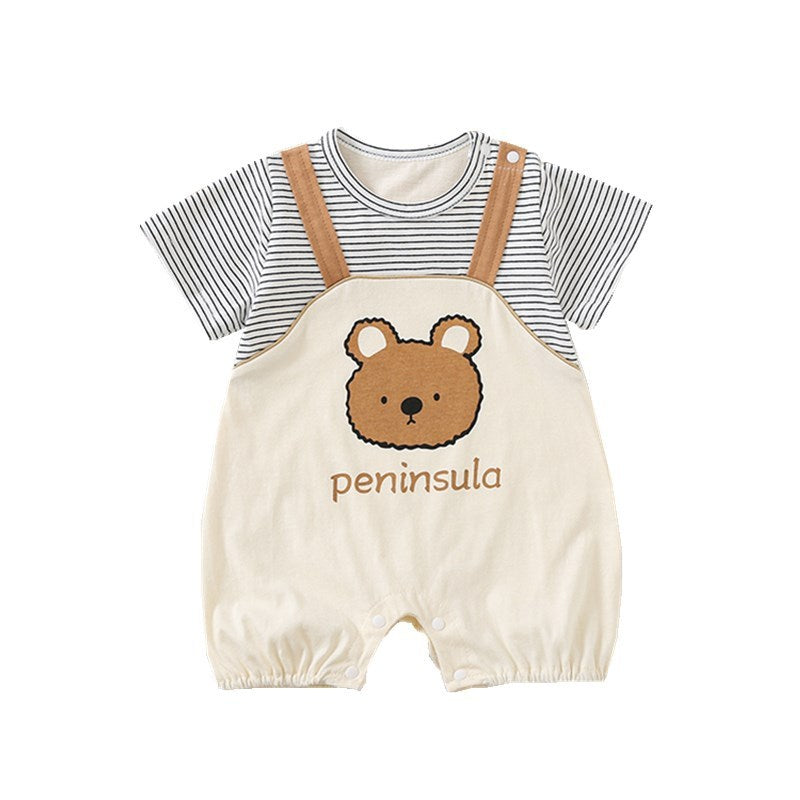 Cartoon Bear Print Short Sleeve