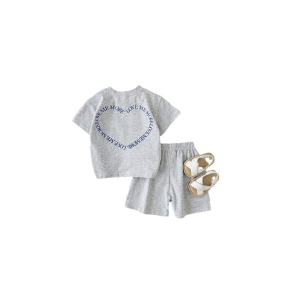 Heart Printing Short Sleeve Two-piece Set
