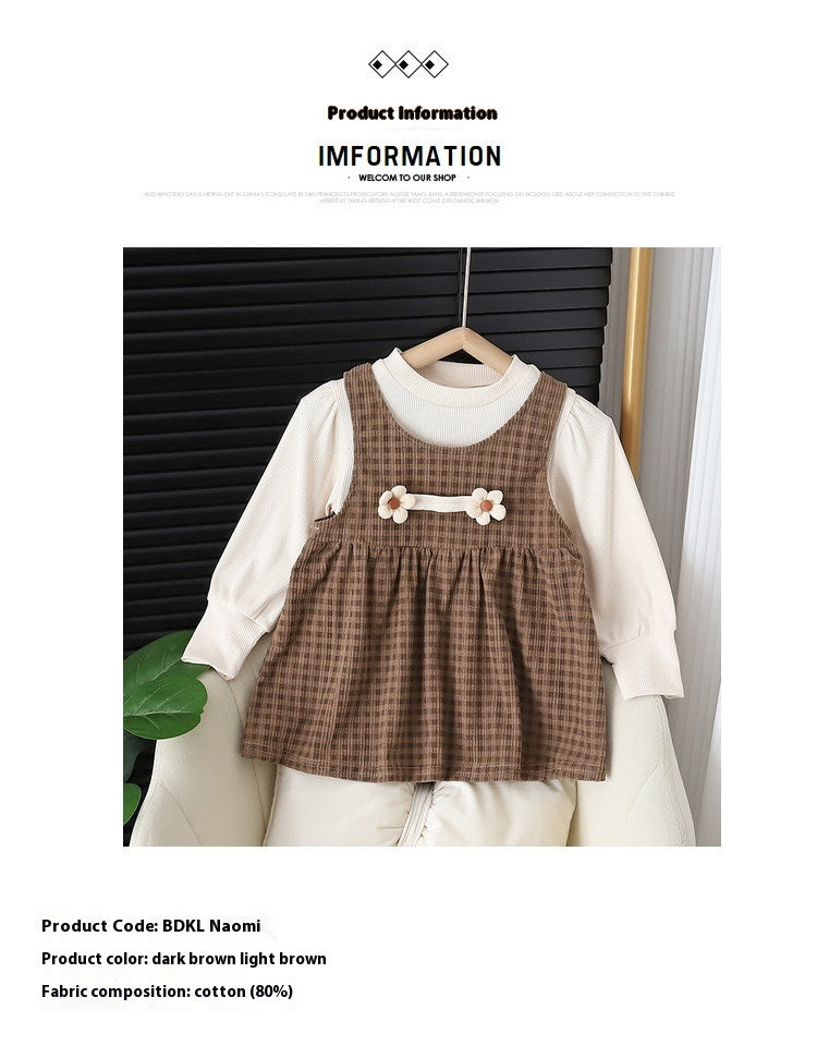 Baby Girl Round-Neck Long-Sleeved Dress