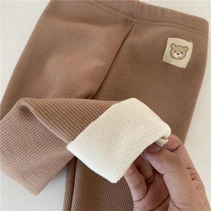 Girls' Single-layer Fleece-lined Leggings