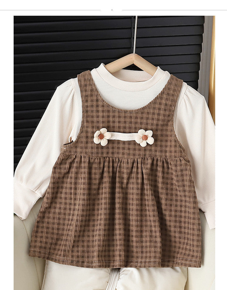 Baby Girl Round-Neck Long-Sleeved Dress