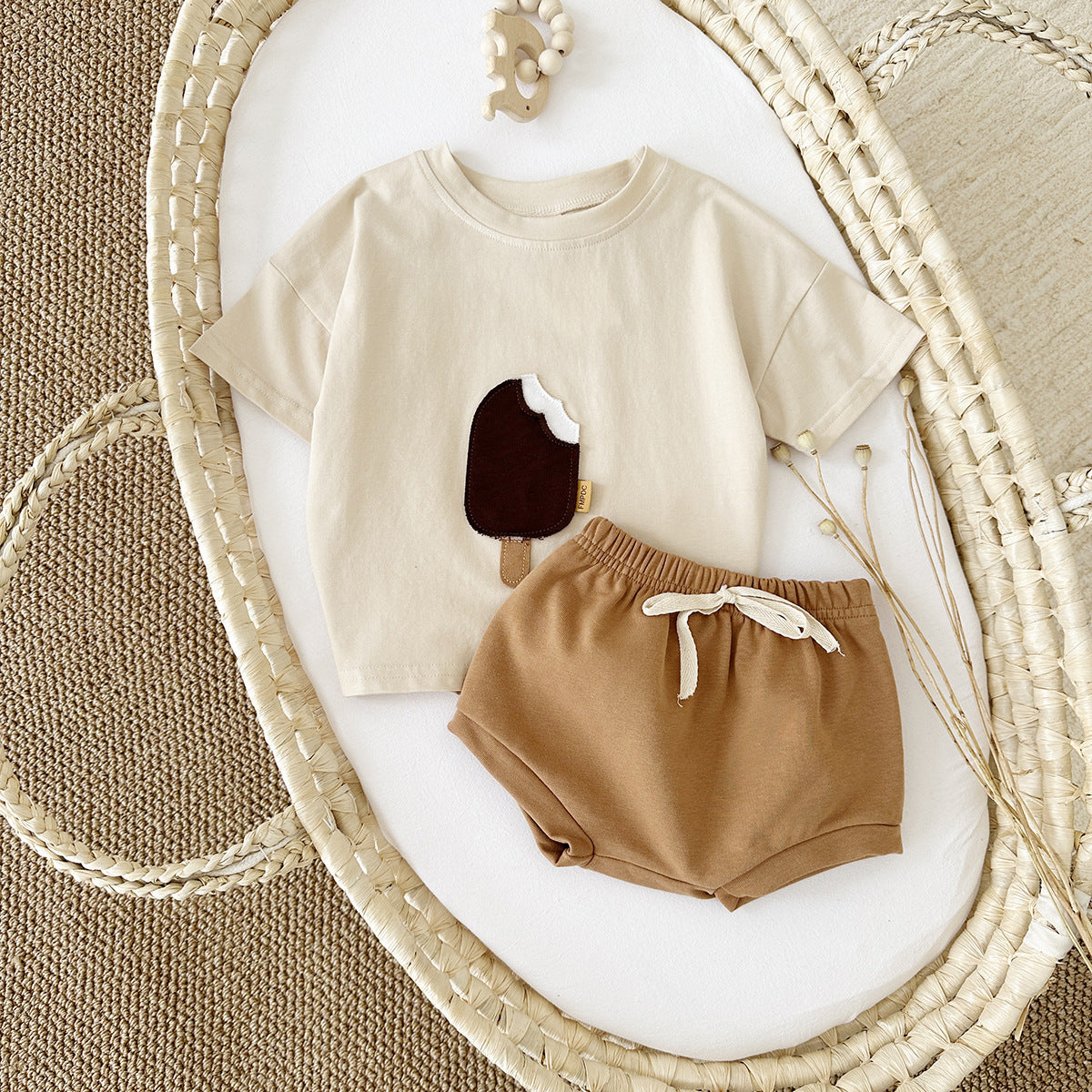 Ice Cream Patch Short Sleeve and Shorts