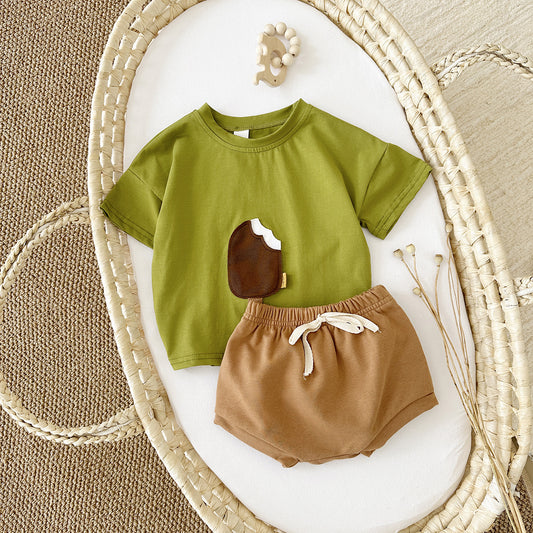 Ice Cream Patch Short Sleeve and Shorts